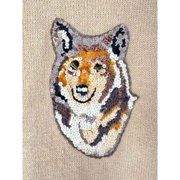 90s vintage novelty wolf animal embroidered button up cardigan knit sweater - Picture 10 of 11